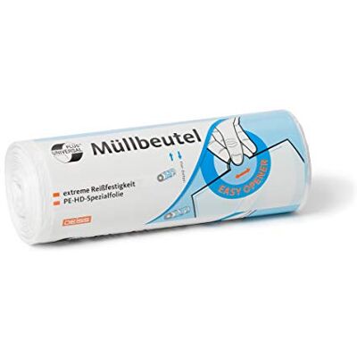 Deiss Lot de 50 sacs poubelle en polyéthylène haute densité Blanc 30 l Deiss Lot de 50 sacs poubelle en polyéthylène haute densité Blanc 30 l