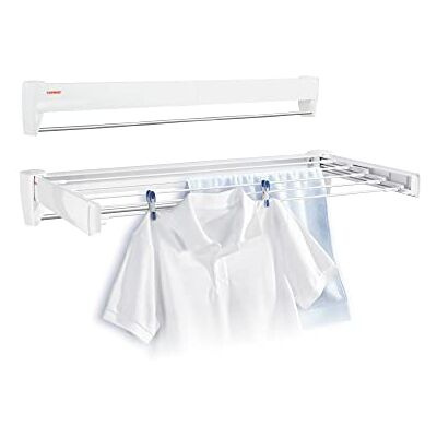 Leifheit Séchoir mural Telegant 36 Protect Plus, étendoir mural extensible et compact, séchoir à linge avec 5 barres de séchage, longueur totale d'étendage de 3,60 mètres Leifheit Séchoir mural Telegant 36 Protect Plus, étendoir mural extensible et compact, séchoir à linge avec 5 barres de séchage, longueur totale d'étendage de 3,60 mètres