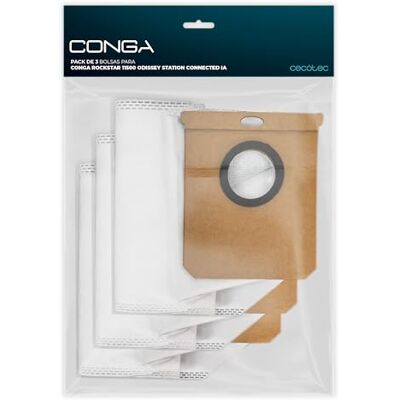 Cecotec Lot de 3 sacs d'aspirateur pour Conga Rockstar 11500 Odyssey Station Connected IA. Sacs de rechange d'origine pour station d'aspiration, grande capacité, changement hygiénique pour un climat Cecotec Lot de 3 sacs d'aspirateur pour Conga Rockstar 11500 Odyssey Station Connected IA. Sacs de rechange d'origine pour station d'aspiration, grande capacité, changement hygiénique pour un climat