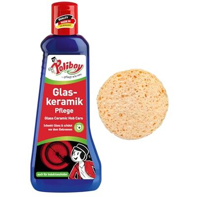 Poliboy Entretien vitrocéramique – Entretien céramique avec protection anti-brûlure – Nettoyant pour plaque de cuisson vitrocéramique – 1 x 200 ml – Avec éponge – Fabriqué en Allemagne Poliboy Entretien vitrocéramique – Entretien céramique avec protection anti-brûlure – Nettoyant pour plaque de cuisson vitrocéramique – 1 x 200 ml – Avec éponge – Fabriqué en Allemagne