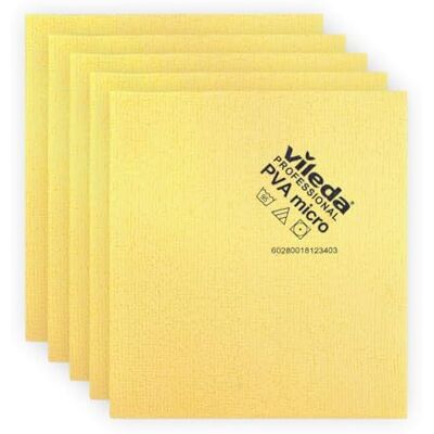 Vileda Professional 143587 Pvamicro Chiffon, Jaune (lot de 5) Vileda Professional 143587 Pvamicro Chiffon, Jaune (lot de 5)