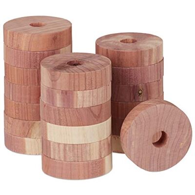 Relaxdays Anneaux anti-mites bois de cèdre, 20 anneaux, armoire vêtement, piège, répulsif naturel, 4 cm, naturel Relaxdays Anneaux anti-mites bois de cèdre, 20 anneaux, armoire vêtement, piège, répulsif naturel, 4 cm, naturel