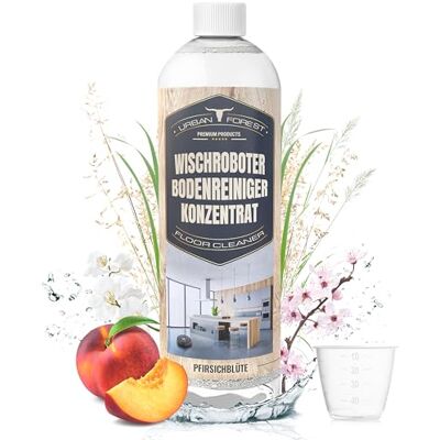 URBAN FOREST Nettoyant concentré pour sols durs et robot nettoyeur sans bandes, 1 l, avec doseur, à la fleur de pêche URBAN FOREST Nettoyant concentré pour sols durs et robot nettoyeur sans bandes, 1 l, avec doseur, à la fleur de pêche
