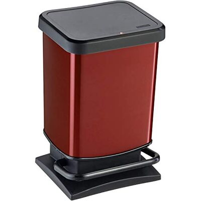 Rotho Paso Poubelle 20l avec pédale et couvercle, Plastique (PP) sans BPA, rouge métallique, 20l (29,3 x 26,6 x 45,7 cm) Rotho Paso Poubelle 20l avec pédale et couvercle, Plastique (PP) sans BPA, rouge métallique, 20l (29,3 x 26,6 x 45,7 cm)