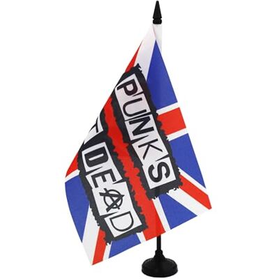 AZ FLAG Drapeau de Table Punks not Dead 21x14 cm Socle Plastique Usage intérieur Drapeau de bureau des punks finition cousue et bords renforcés avec mât en plastique et socle en plastique AZ FLAG Drapeau de Table Punks not Dead 21x14 cm Socle Plastique Usage intérieur Drapeau de bureau des punks finition cousue et bords renforcés avec mât en plastique et socle en plastique