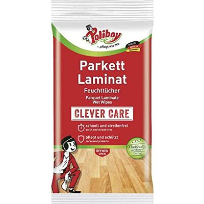 Poliboy Lot de 15 lingettes humides pour parquet stratifié Poliboy Lot de 15 lingettes humides pour parquet stratifié