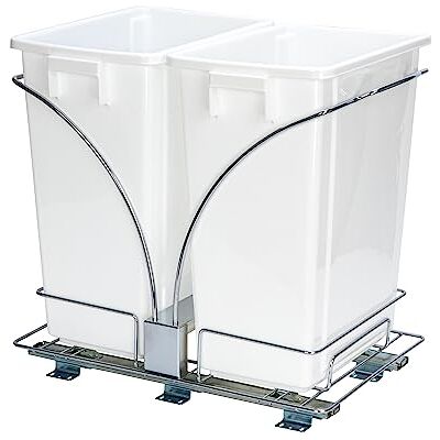 Household Essentials C21247-1 Under Cabinet Double Sliding Trash Can Caddy 9-Gallon Household Essentials C21247-1 Under Cabinet Double Sliding Trash Can Caddy 9-Gallon
