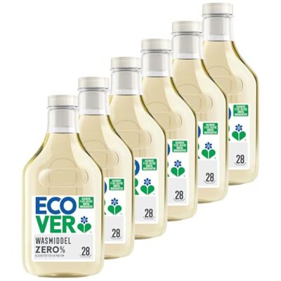 Ecover Lessive Zéro Sensitive – Pack Avantage 6 × 1L – 186 Lavages – Concentré – Sans Parfum ni Colorants Ecover Lessive Zéro Sensitive – Pack Avantage 6 × 1L – 186 Lavages – Concentré – Sans Parfum ni Colorants