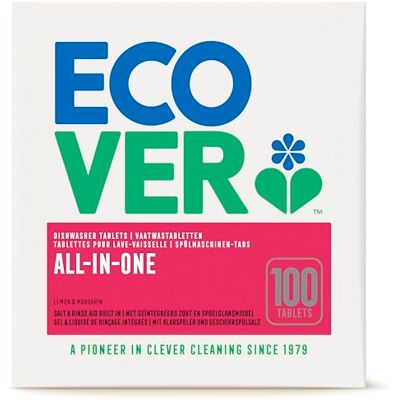 Ecover All in One Dishwasher Tablets XL, 100 Tablets Ecover All in One Dishwasher Tablets XL, 100 Tablets