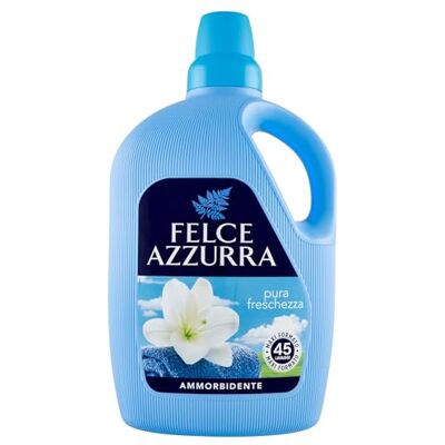 Felce Azzurra Adoucissant dilué pur fraîcheur, parfum frais, vêtements doux Maxi format 45 lavages 3000 ml Felce Azzurra Adoucissant dilué pur fraîcheur, parfum frais, vêtements doux Maxi format 45 lavages 3000 ml