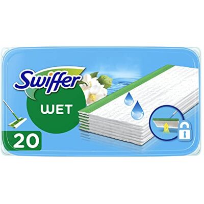 Swiffer Lingettes Humides Pour Sol, 20 Lingettes Nettoyantes, Attrape-Poussière, Nettoie En Profondeur Et Retient La Saleté, Élimine Jusqu'a 99.9% Des Bactéries Swiffer Lingettes Humides Pour Sol, 20 Lingettes Nettoyantes, Attrape-Poussière, Nettoie En Profondeur Et Retient La Saleté, Élimine Jusqu'a 99.9% Des Bactéries