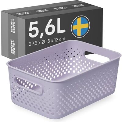 SmartStore Essence M Panier de rangement avec poignées en plastique recyclé Lavande 5,6 l (29,5 x 20,5 x 12 cm) SmartStore Essence M Panier de rangement avec poignées en plastique recyclé Lavande 5,6 l (29,5 x 20,5 x 12 cm)