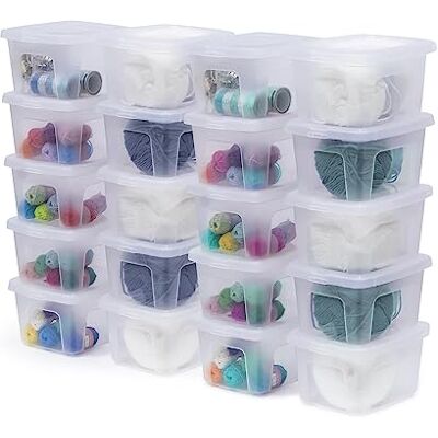 Iris Ohyama , Petites Boîtes plastique, 2L, Lot de 20, MCB-2, Transparent, Clips de fermeture- L19 x P16.5 x H11 cm Iris Ohyama , Petites Boîtes plastique, 2L, Lot de 20, MCB-2, Transparent, Clips de fermeture- L19 x P16.5 x H11 cm