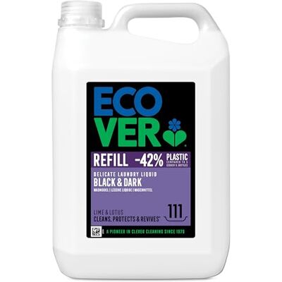 Ecover Lessive pour linge délicat noir et foncé Citron vert et lotus (5 l/111 lavages), lessive liquide avec ingrédients à base de plantes, lessive pour linge foncé Ecover Lessive pour linge délicat noir et foncé Citron vert et lotus (5 l/111 lavages), lessive liquide avec ingrédients à base de plantes, lessive pour linge foncé