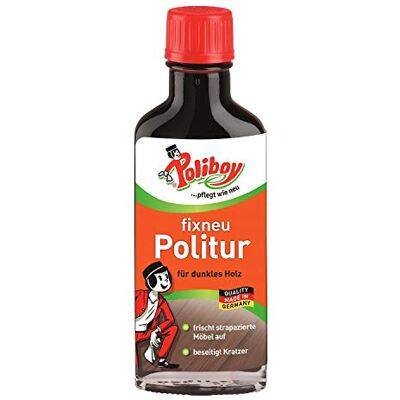 Poliboy fixneu 100 ml de vernis pour bois foncé rafraîchit les meubles abîmés et élimine les rayures et les marques fines (polissage foncé) Poliboy fixneu 100 ml de vernis pour bois foncé rafraîchit les meubles abîmés et élimine les rayures et les marques fines (polissage foncé)