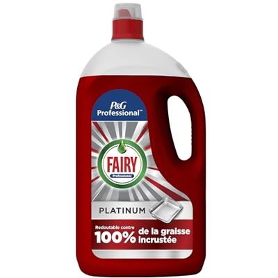 Fairy Professional Platinum Liquide vaisselle à la main, 4 l, nettoie jusqu'à 55 000 assiettes Fairy Professional Platinum Liquide vaisselle à la main, 4 l, nettoie jusqu'à 55 000 assiettes