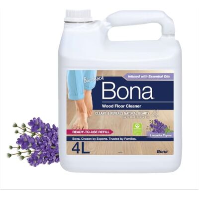 Bona -Nettoyant Pour Parquets-4L Parfum Lavender Thyme Compatible Avec Tous les Robots Laveurs et Serpillères Vaporisateur-Produit Nettoyant Sol Nettoyant Sol Sans Résidue Bona -Nettoyant Pour Parquets-4L Parfum Lavender Thyme Compatible Avec Tous les Robots Laveurs et Serpillères Vaporisateur-Produit Nettoyant Sol Nettoyant Sol Sans Résidue