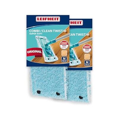 Leifheit Lot de 2 Housses Lave-Sol Clean Twist M Extra Soft, Housse de Rechange en Fibres spéciales, pour Les sols fragiles, Housse pour Balai nettoyante avec Absorption d'eau Minimale Leifheit Lot de 2 Housses Lave-Sol Clean Twist M Extra Soft, Housse de Rechange en Fibres spéciales, pour Les sols fragiles, Housse pour Balai nettoyante avec Absorption d'eau Minimale