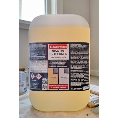 CleanPrince Dissolvant de nicotine 10 litres Nettoyant pour nicotine Produit d'élimination de la nicotine Pour bois, métal, plastique CleanPrince Dissolvant de nicotine 10 litres Nettoyant pour nicotine Produit d'élimination de la nicotine Pour bois, métal, plastique
