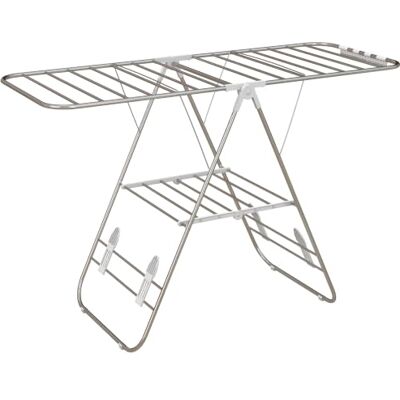 HOMCOM Séchoir à linge sur pieds pliable étendoir 148L x 60,5l x 98H cm 2 Niveaux Ajustables HOMCOM Séchoir à linge sur pieds pliable étendoir 148L x 60,5l x 98H cm 2 Niveaux Ajustables