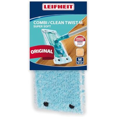 Leifheit Clean Twist M Balai de rechange super doux pour sols sensibles, avec fibres spéciales, pour une absorption minimale de l'eau, idéal pour parquet, stratifié et liège, original Leifheit Clean Twist M Balai de rechange super doux pour sols sensibles, avec fibres spéciales, pour une absorption minimale de l'eau, idéal pour parquet, stratifié et liège, original