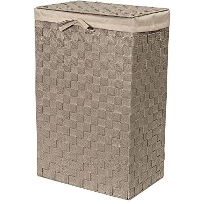 Compactor Panier à linge avec couvercle 25 x 38 x 60 cm, taupe Panier à linge rectangulaire tissé avec doublure amovible, poignées de transport. Pour chambres et salles de bains. Taupe. Compactor Panier à linge avec couvercle 25 x 38 x 60 cm, taupe Panier à linge rectangulaire tissé avec doublure amovible, poignées de transport. Pour chambres et salles de bains. Taupe.