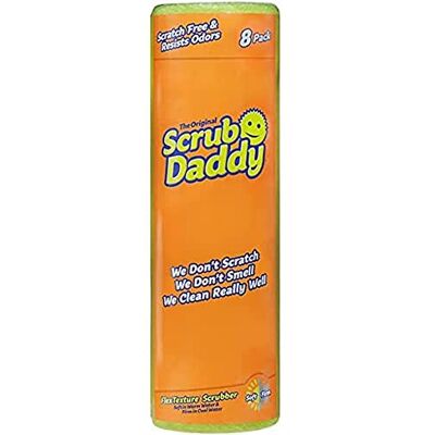 Scrub Daddy Original Éponge à Récurer Smiley Anti Rayure, Eponges Lavables Reutilisables Antibactériennes Flextexture, Eponge Vaisselle pour Menage, Cuisine et Salle de Bain, Jaune Lot de 8 Scrub Daddy Original Éponge à Récurer Smiley Anti Rayure, Eponges Lavables Reutilisables Antibactériennes Flextexture, Eponge Vaisselle pour Menage, Cuisine et Salle de Bain, Jaune Lot de 8