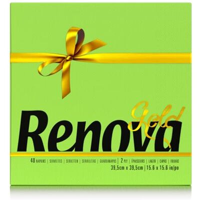 Renova Serviettes en papier Gold Vertes 40 grandes serviettes Renova Serviettes en papier Gold Vertes 40 grandes serviettes