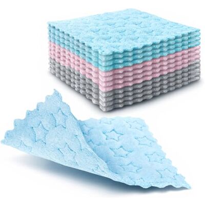 com-four ® Lot de 12 Chiffons éponge motif étoile, torchons cuisine lingettes absorbantes ménage surfaces chiffon réutilisable polyvalent com-four ® Lot de 12 Chiffons éponge motif étoile, torchons cuisine lingettes absorbantes ménage surfaces chiffon réutilisable polyvalent