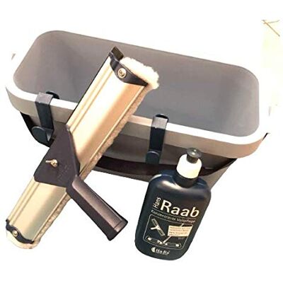 Ha-Ra Kit de nettoyage pour vitres : nettoyant pour vitres 32 cm, concentré d'entretien complet de 500 ml et seau ERA de 6 litres avec 2 clips Ha-Ra Kit de nettoyage pour vitres : nettoyant pour vitres 32 cm, concentré d'entretien complet de 500 ml et seau ERA de 6 litres avec 2 clips