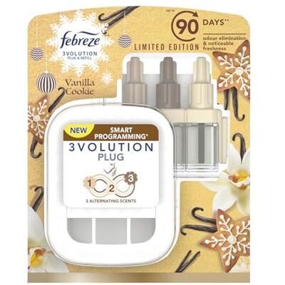 Febreze 3Volution Plugin Starter Unité/Kit et recharge 20 ml – Cookie vanille Febreze 3Volution Plugin Starter Unité/Kit et recharge 20 ml – Cookie vanille
