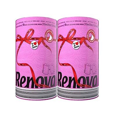 Renova Lot de 2 rouleaux de papier essuie-tout, 2 épaisseurs, 2 maxi = 6 rouleaux standard, 2 x 120 feuilles Renova Lot de 2 rouleaux de papier essuie-tout, 2 épaisseurs, 2 maxi = 6 rouleaux standard, 2 x 120 feuilles