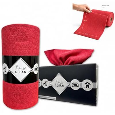 Phoenix Rouleau Microfibre Box de 75 Lavettes Microfibres Réutilisables Chiffons de Nettoyage Magiques pour Vitres et Voitures, Microfibres, Lavette Microfibre 30x30 cm, Épaisses et Absorbantes Rouge Phoenix Rouleau Microfibre Box de 75 Lavettes Microfibres Réutilisables Chiffons de Nettoyage Magiques pour Vitres et Voitures, Microfibres, Lavette Microfibre 30x30 cm, Épaisses et Absorbantes Rouge