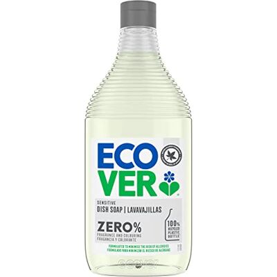 Ecover ZERO Lave-vaisselle à la main avec ingrédients biodégradables à base de plantes, contient 0% de parfum et 0% de colorant, hypoallergénique et végétalien 450 ml Ecover ZERO Lave-vaisselle à la main avec ingrédients biodégradables à base de plantes, contient 0% de parfum et 0% de colorant, hypoallergénique et végétalien 450 ml