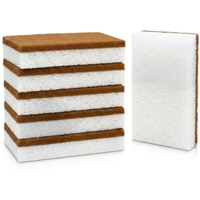 BIOHY Lot de 6 éponges à vaisselle en coco Éponge écologique durable pour la cuisine et la maison Éponge de cuisine à faible odeur Réutilisable et biodégradable Éponges en fibre de noix de BIOHY Lot de 6 éponges à vaisselle en coco Éponge écologique durable pour la cuisine et la maison Éponge de cuisine à faible odeur Réutilisable et biodégradable Éponges en fibre de noix de