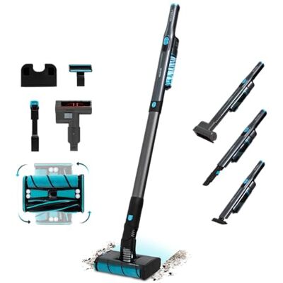 Cecotec Balai électrique sans fil balai 2100 Twice max,210 W, numérique sans balais 20 kPa, 2 en 1, 45 min autonomie, tête omnidirectionnelle, double brosse, système cyclonique, tête motorisée, 3 Cecotec Balai électrique sans fil balai 2100 Twice max,210 W, numérique sans balais 20 kPa, 2 en 1, 45 min autonomie, tête omnidirectionnelle, double brosse, système cyclonique, tête motorisée, 3