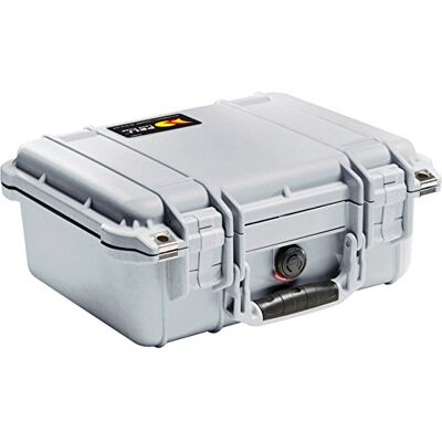 PELI 1400 Coque de protection résistante aux chocs IP67 Étanche Capacité 19 l Fabriqué en Allemagne Sans mousse Argenté PELI 1400 Coque de protection résistante aux chocs IP67 Étanche Capacité 19 l Fabriqué en Allemagne Sans mousse Argenté