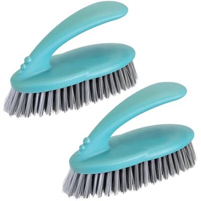 VIGAR Lot de 2 brosses multifonctionnelles, poils durs et résistants, avec manche ergonomique pour salle de bain, douche, baignoire, carrelage, mur, 16 x 7 x 9 cm, bleu VIGAR Lot de 2 brosses multifonctionnelles, poils durs et résistants, avec manche ergonomique pour salle de bain, douche, baignoire, carrelage, mur, 16 x 7 x 9 cm, bleu