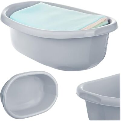 KADAX Bassine de lavage, 20 l, en plastique, polyvalente, pour salle de bain, évier de salle de bain, gris clair KADAX Bassine de lavage, 20 l, en plastique, polyvalente, pour salle de bain, évier de salle de bain, gris clair