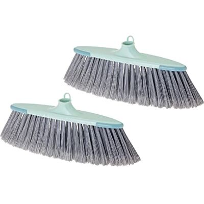 VIGAR Recharges de brosse pour balai Pack de 2 unités avec protections antichocs latéraux Filetage universel pour n'importe quel bâton Bleu et gris VIGAR Recharges de brosse pour balai Pack de 2 unités avec protections antichocs latéraux Filetage universel pour n'importe quel bâton Bleu et gris