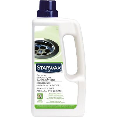 STARWAX Soin biologique des canalisations Élimine les odeurs Aide à prévenir les blocages Sans eau de Javel Idéal pour fosses septiques 1 L STARWAX Soin biologique des canalisations Élimine les odeurs Aide à prévenir les blocages Sans eau de Javel Idéal pour fosses septiques 1 L