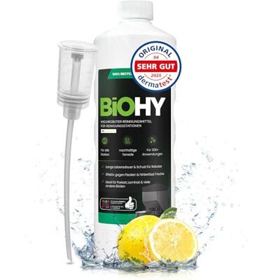 BIOHY Nettoyant robot serpillère (bouteille de 1 litre) + doseur Spécialement conçu pour les stations de nettoyage Prolonge la durée de vie de la station d'aspiration (Wischroboter Station) BIOHY Nettoyant robot serpillère (bouteille de 1 litre) + doseur Spécialement conçu pour les stations de nettoyage Prolonge la durée de vie de la station d'aspiration (Wischroboter Station)