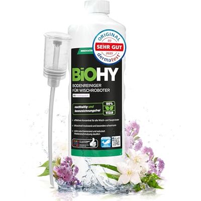 BIOHY Bodenreiniger für Wischroboter mit Frühlingsduft (1l Flasche) + Dosierer Reinigungsmittel Konzentrat für alle Wisch & Saugroboter mit Nass-Funktion Schaumarm & Streifenfrei BIOHY Bodenreiniger für Wischroboter mit Frühlingsduft (1l Flasche) + Dosierer Reinigungsmittel Konzentrat für alle Wisch & Saugroboter mit Nass-Funktion Schaumarm & Streifenfrei