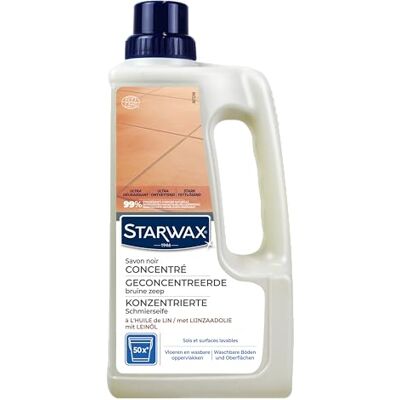 STARWAX Savon noir concentré à l'huile de lin Nourrit, protège, donne de la brillance Ultra dégraissant Sans rinçage 99% d'ingrédients d'origine naturelle 1L Jusqu'à 50m² STARWAX Savon noir concentré à l'huile de lin Nourrit, protège, donne de la brillance Ultra dégraissant Sans rinçage 99% d'ingrédients d'origine naturelle 1L Jusqu'à 50m²
