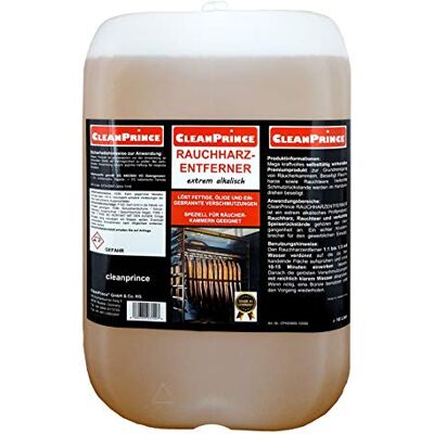 CleanPrince Dissolvant de résine de fumée 10 litres Nettoyant de résine de fumée, nettoyant pour barbecue, fumoir, fumoir CleanPrince Dissolvant de résine de fumée 10 litres Nettoyant de résine de fumée, nettoyant pour barbecue, fumoir, fumoir