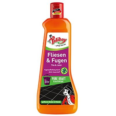 Poliboy Nettoyant carrelage et joints Nettoyant sol avec Oxy-Power pour carrelage Concentré pour l'intérieur et l'extérieur 1 x 500 ml Fabriqué en Allemagne Poliboy Nettoyant carrelage et joints Nettoyant sol avec Oxy-Power pour carrelage Concentré pour l'intérieur et l'extérieur 1 x 500 ml Fabriqué en Allemagne