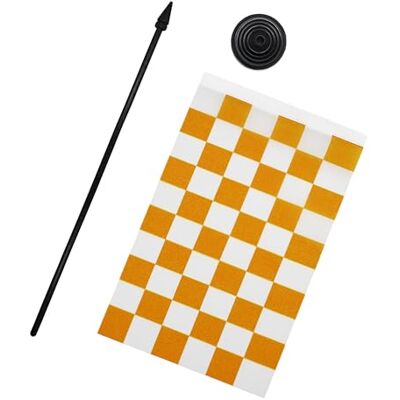 AZ FLAG Drapeau de Table Damier Orange et blanc 21x14 cm Socle Plastique Usage intérieur Drapeau de bureau à damiers finition cousue et bords renforcés avec mât en plastique et socle en plastique AZ FLAG Drapeau de Table Damier Orange et blanc 21x14 cm Socle Plastique Usage intérieur Drapeau de bureau à damiers finition cousue et bords renforcés avec mât en plastique et socle en plastique