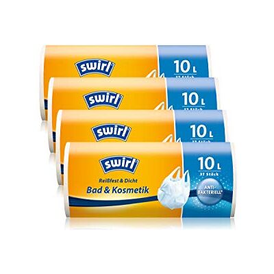 Swirl poignée de sacs poubelle , antibactérien, 4 roulettes, blanc Swirl poignée de sacs poubelle , antibactérien, 4 roulettes, blanc