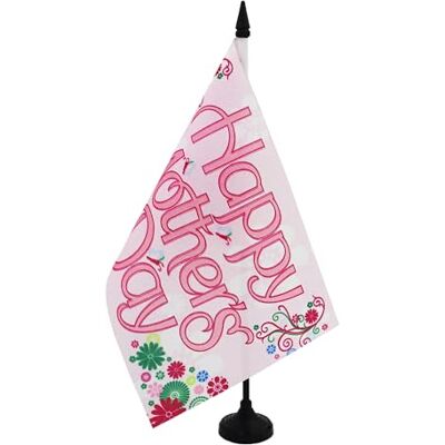 AZ FLAG Drapeau de Table Joyeuses Fêtes des mères 21x14 cm Socle Plastique Usage intérieur Drapeau de bureau Happy Mother's day finition cousue et bords renforcés polyester 100D AZ FLAG Drapeau de Table Joyeuses Fêtes des mères 21x14 cm Socle Plastique Usage intérieur Drapeau de bureau Happy Mother's day finition cousue et bords renforcés polyester 100D