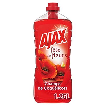 AJAX Fête des fleurs Champs de Coquelicots Produit Ménager Sol & Multi Surfaces À Utiliser Pur ou Dilué pour Nettoyer Toute la Maison Sans Rinçage Nouvelle Formule Éco-Responsable 1,25 L AJAX Fête des fleurs Champs de Coquelicots Produit Ménager Sol & Multi Surfaces À Utiliser Pur ou Dilué pour Nettoyer Toute la Maison Sans Rinçage Nouvelle Formule Éco-Responsable 1,25 L